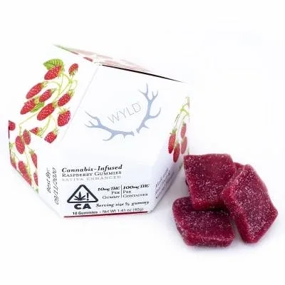 Raspberry 100mg $19 S Wyld Gummies