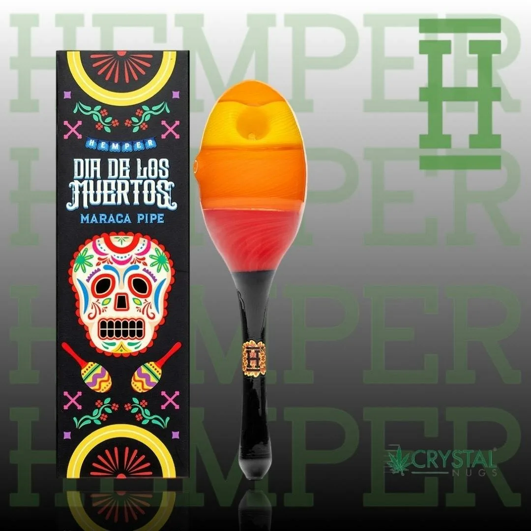 HEMPER - Dia De Los Muertos Maraca Handpipe