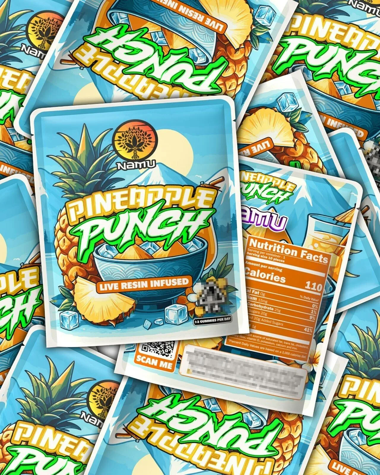 500mg Pineapple Punch live resin gummy