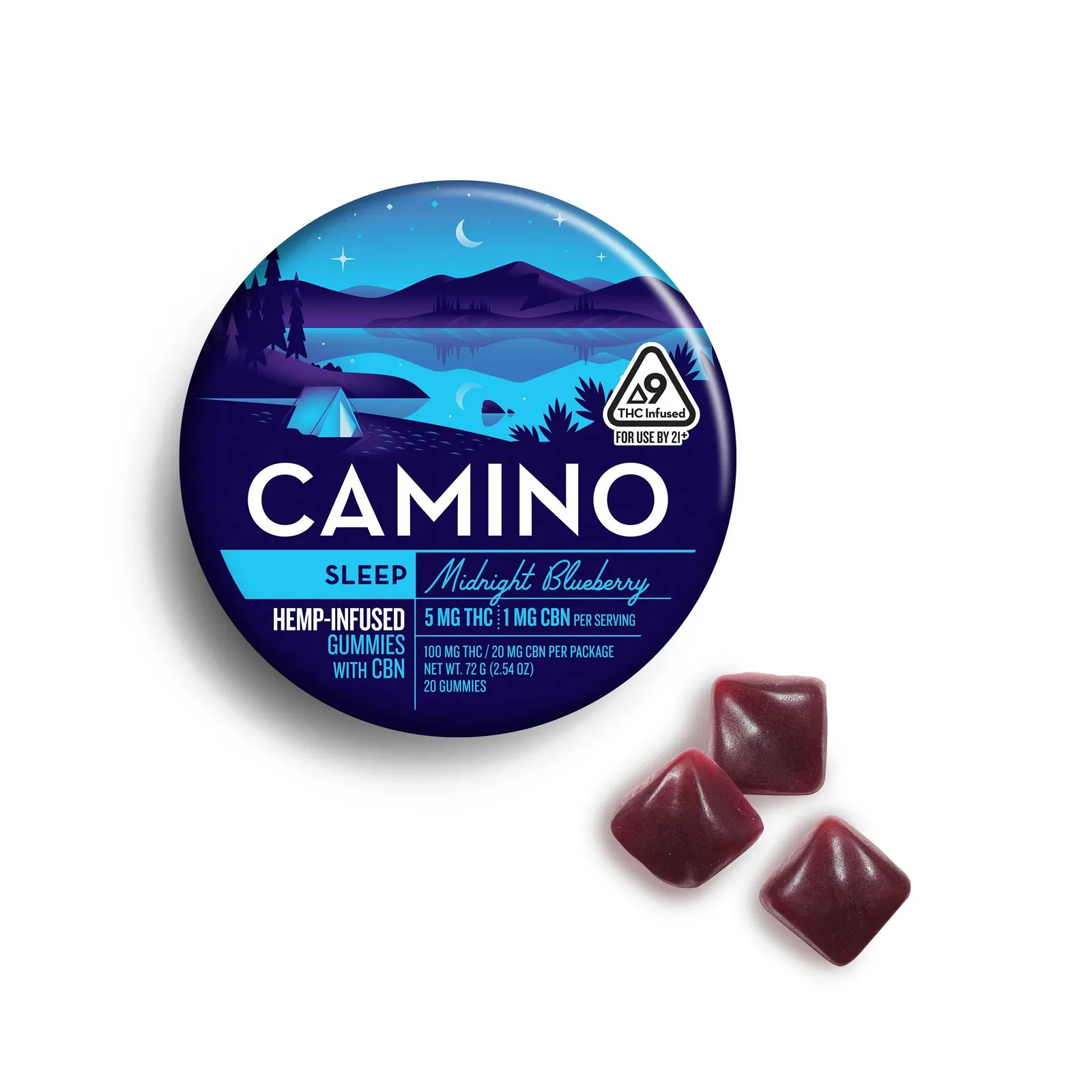 Camino Gummies SLEEP Midnight Blueberry CBN 5:1