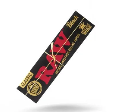 RAW Black Wide King Size Papers 33 Leaves