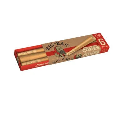 Zig Zag Cones Unbleached 1 1/4 6ct