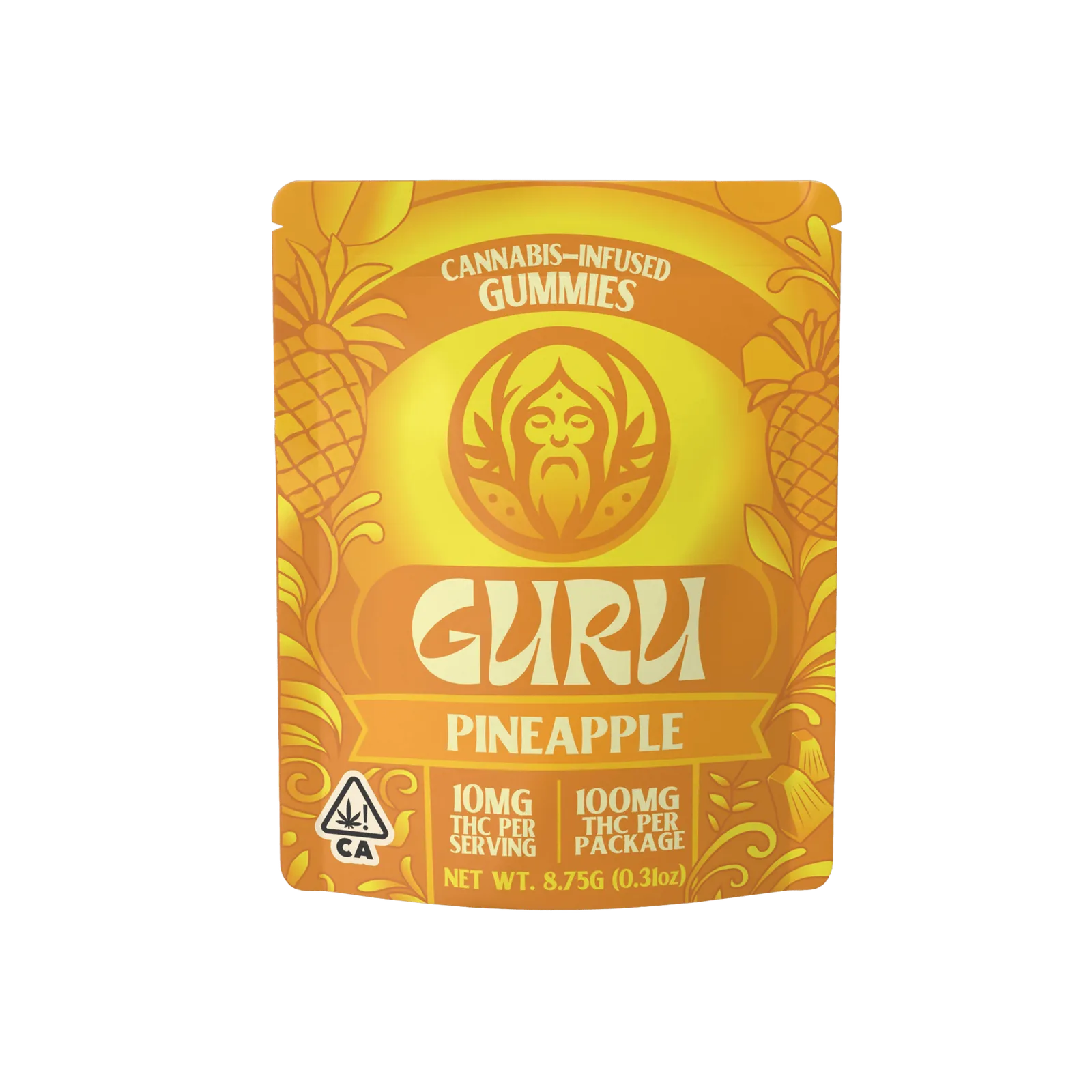 GURU - Pineapple Gummy - 100mg - Edible
