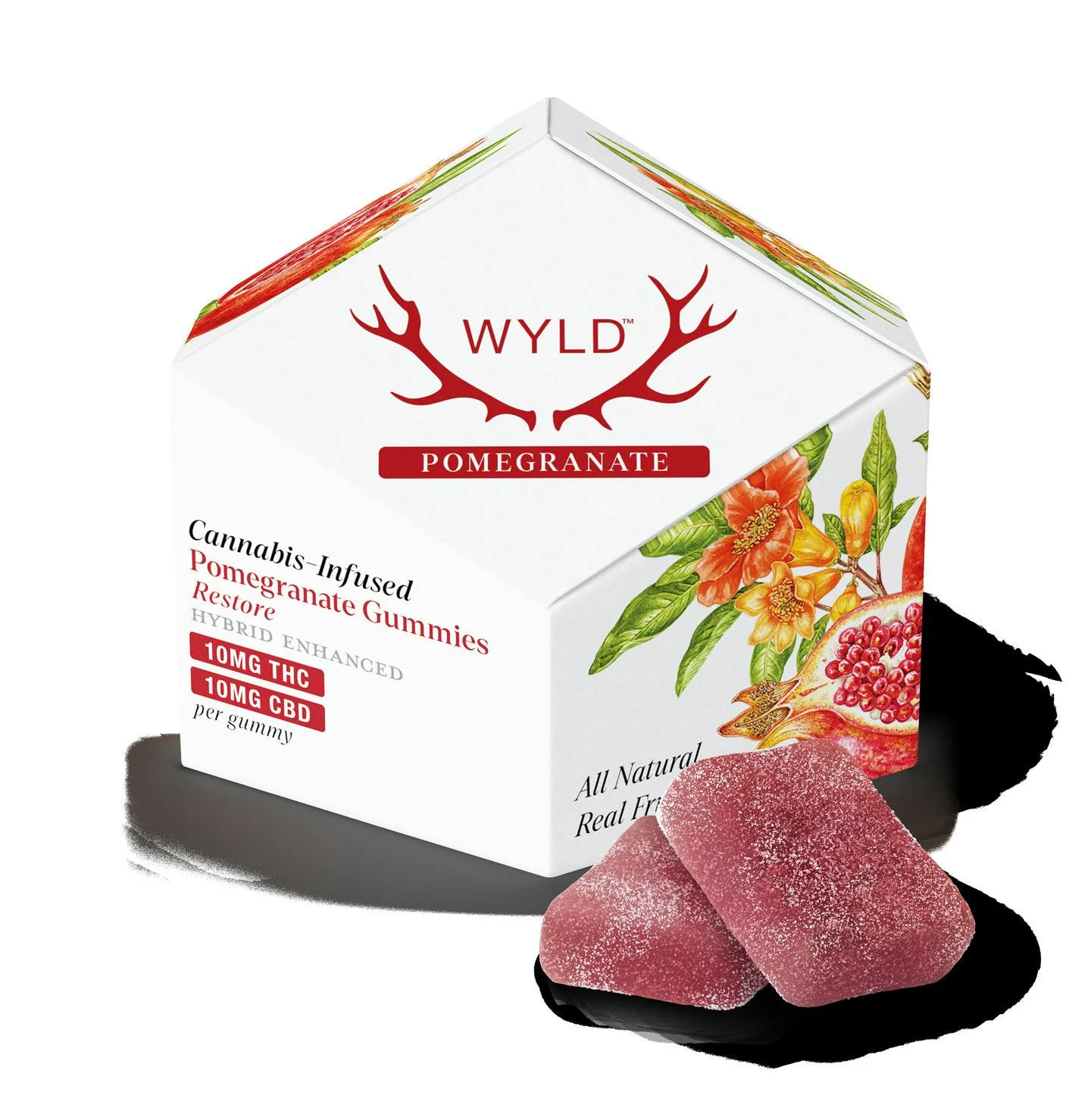 WYLD Pomegranate Gummies 1:1 THC:CBD - 100MG
