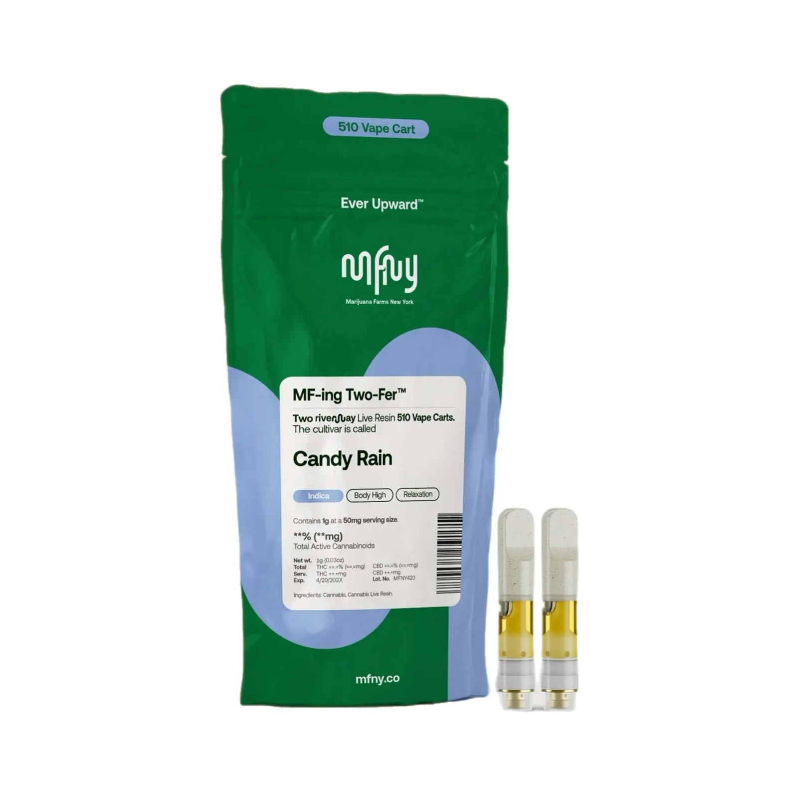 MFNY - CANDY RAIN - LIVE RESIN .5G 2PK - CART 510 - INDICA
