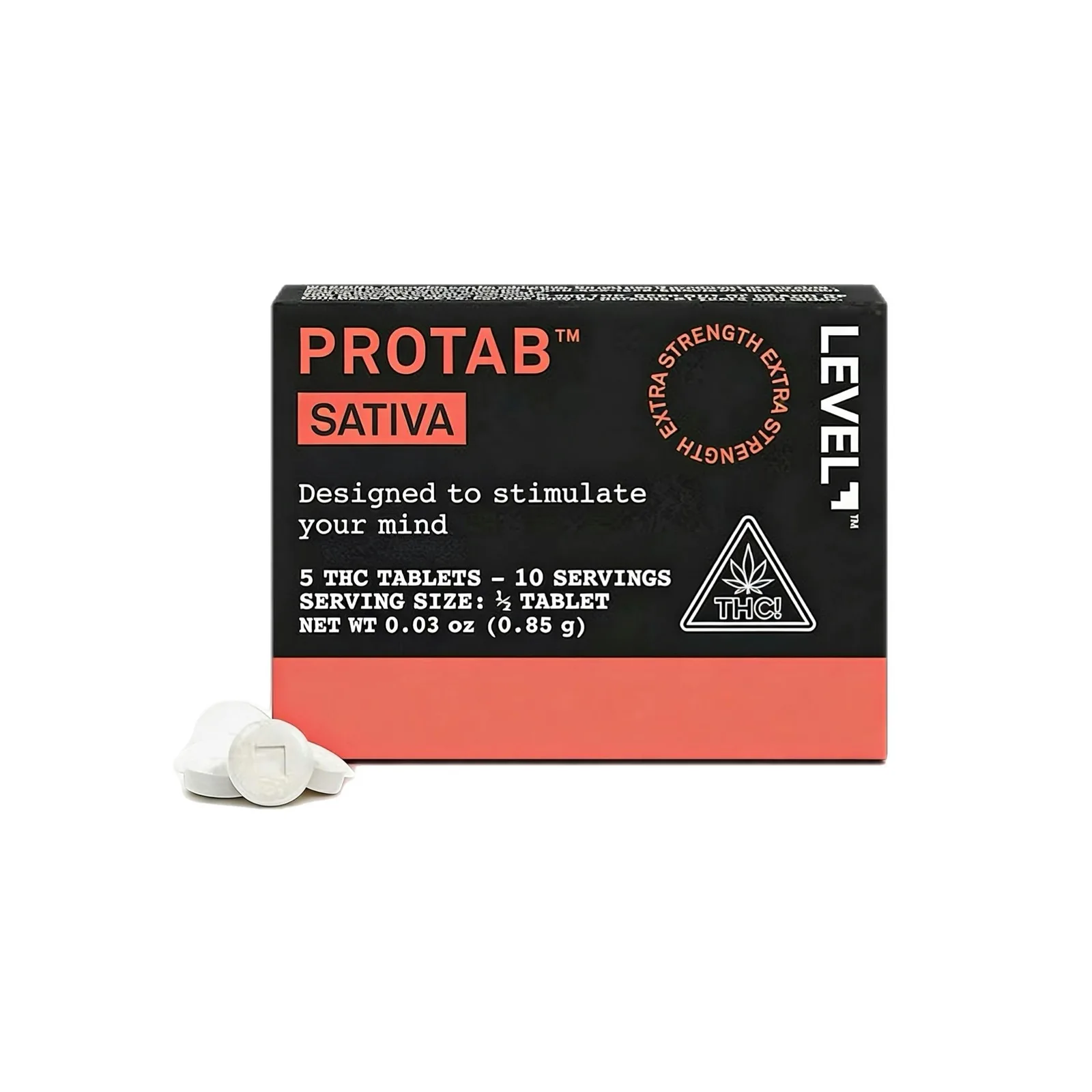LEVEL - SATIVA PROTAB - EXTRA STRENGTH - THC TABLETS - 5CT 20MG