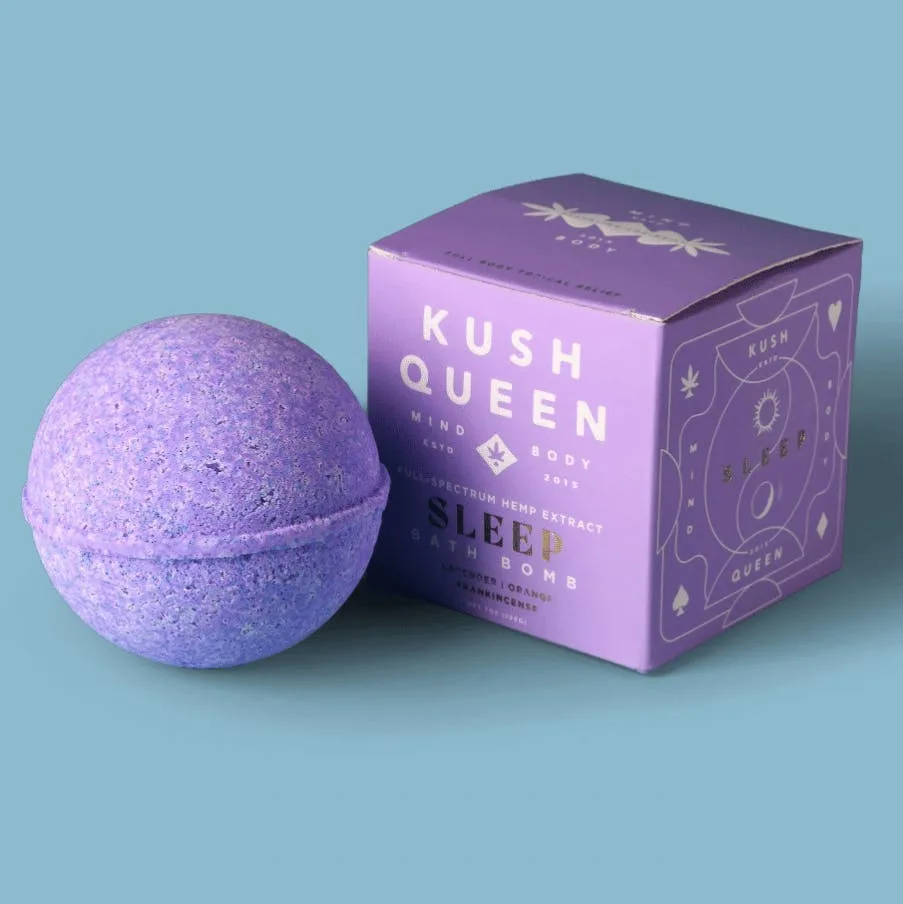 KUSH QUEEN - SLEEP BATH BOMB STRAWBERRY BLISS 50MG THC 25MG CBD - SLEEP BATH BOMB STRAWBERRY BLIS...