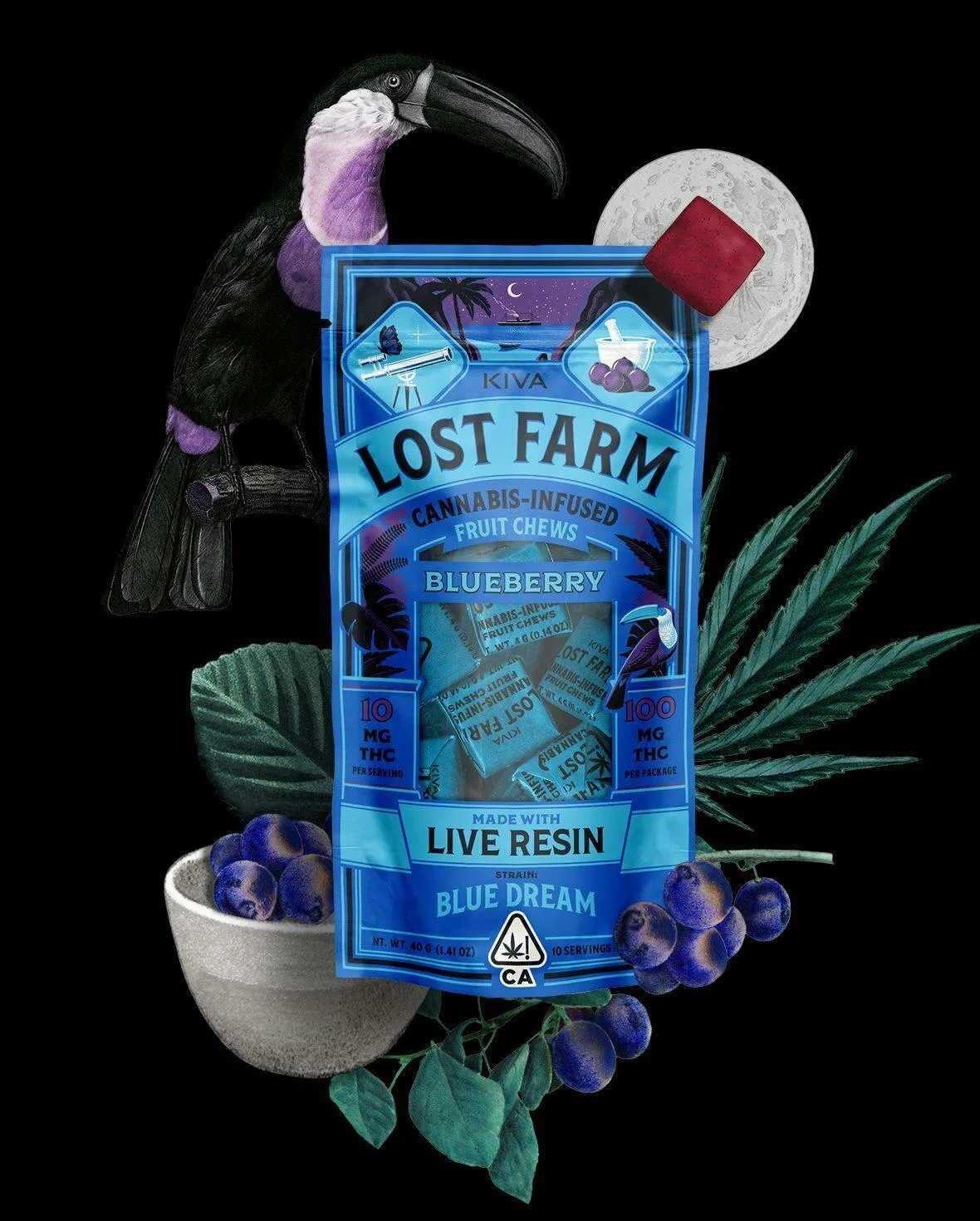LOST FARM - BLUEBERRY BLUE DREAM 100MG CHEWS