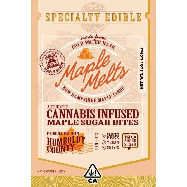 Maple Melts - 100mg Infused Maple Sugar Melts - 10ct.
