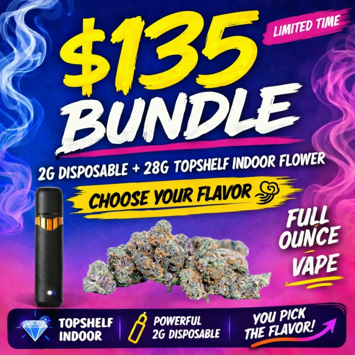 2G AIO + 28G Topshelf Flower Bundle($135)