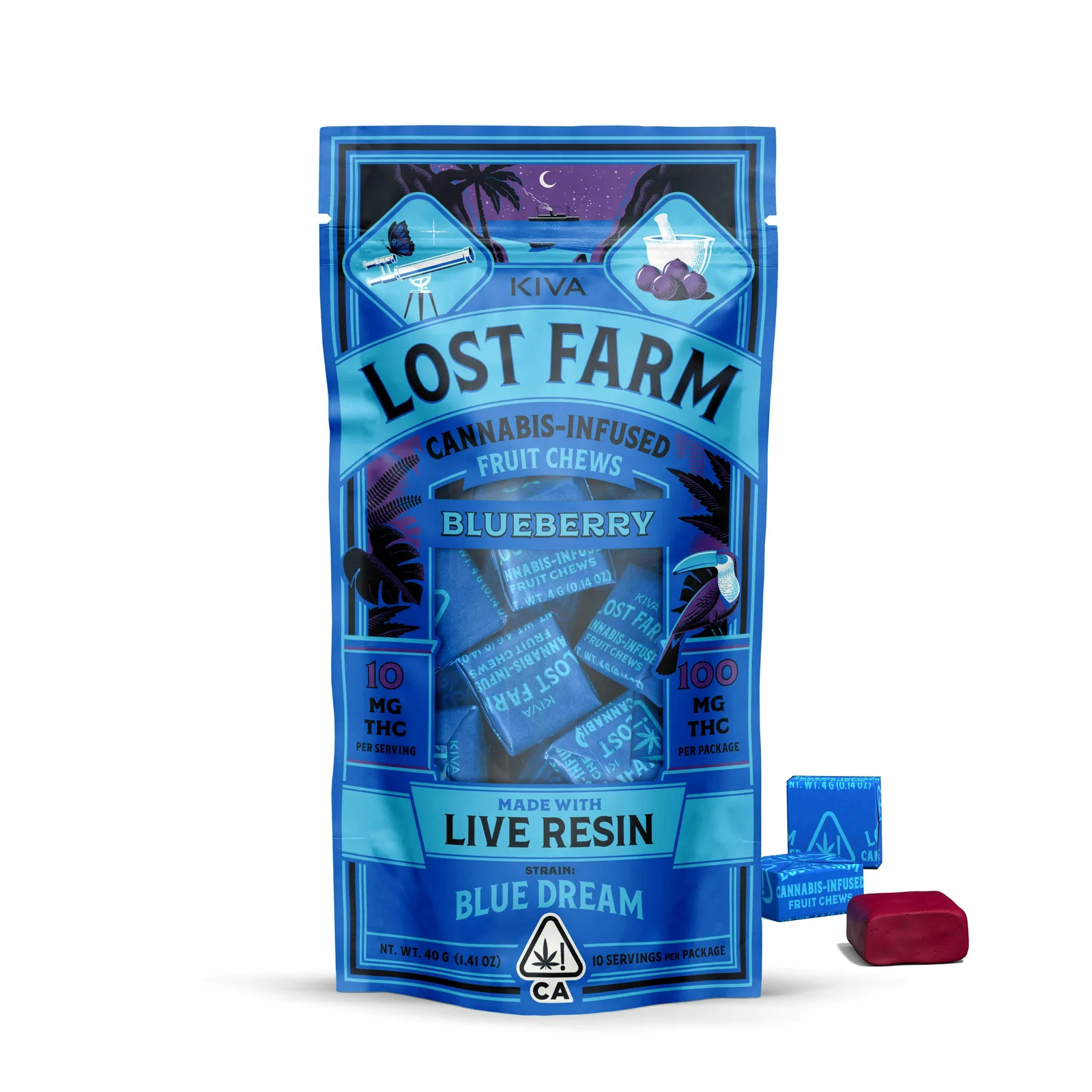 Lost Farm Chews Blueberry Blue Dream 100mg 10pk