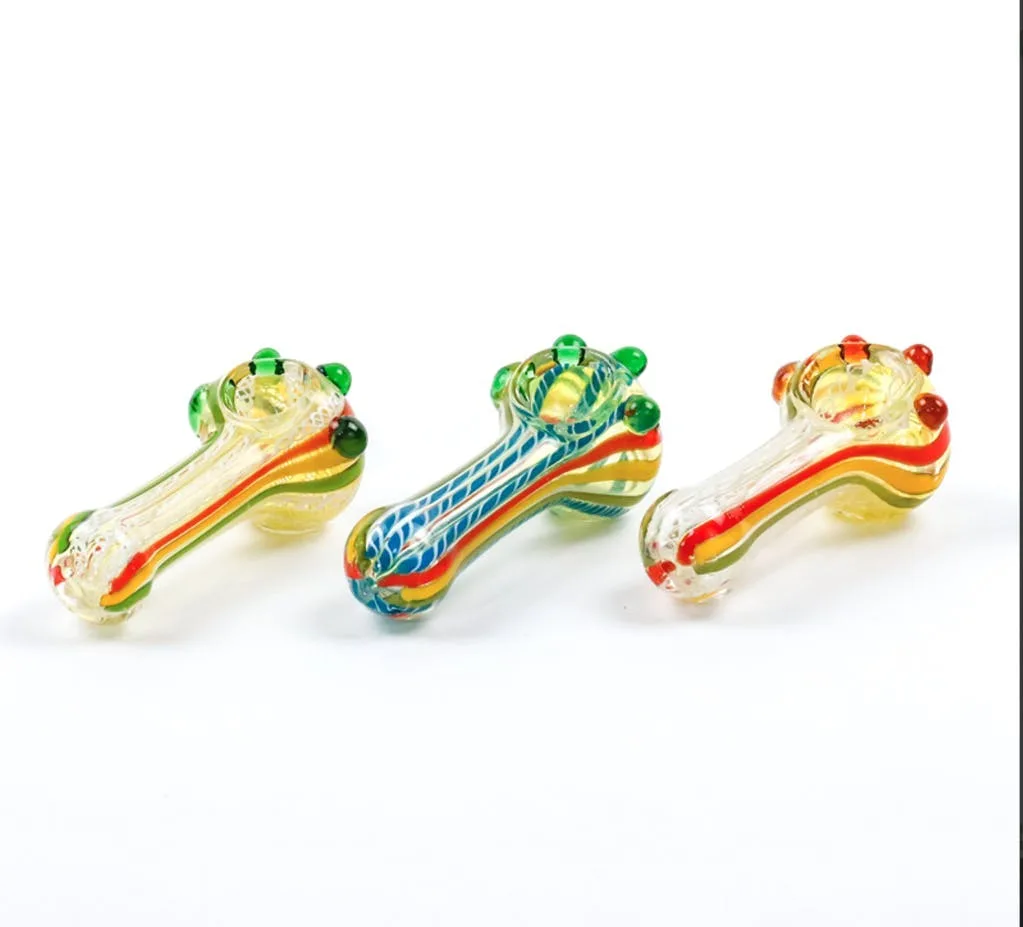 LuvBuds - 3.5 Rasta Latti Spoon Hand Pipe with Knockers (10)