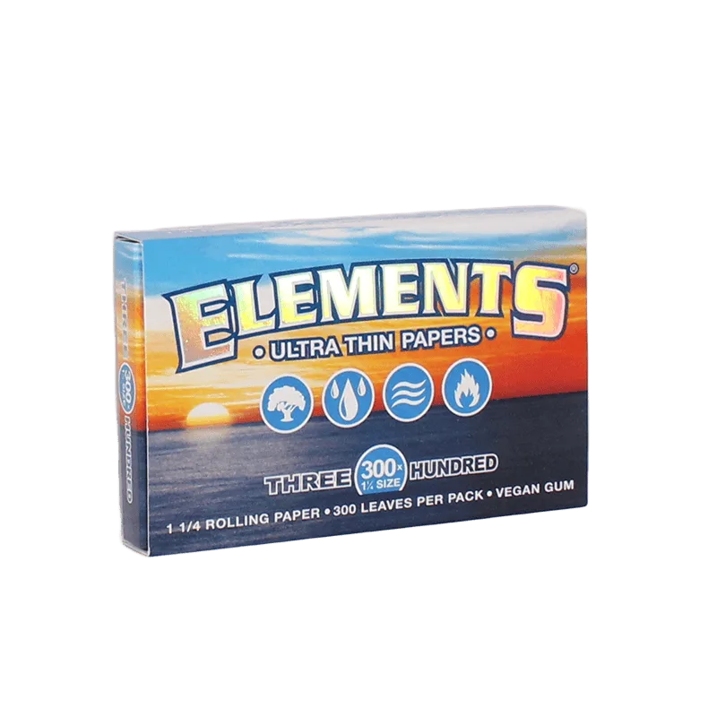 1 1/4 (300ct) Slim Ultra Thin Rice Rolling Paper - Elements