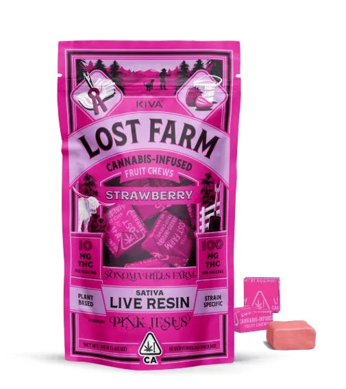 Strawberry Pink Jesus Chews 100Mg 10Pc