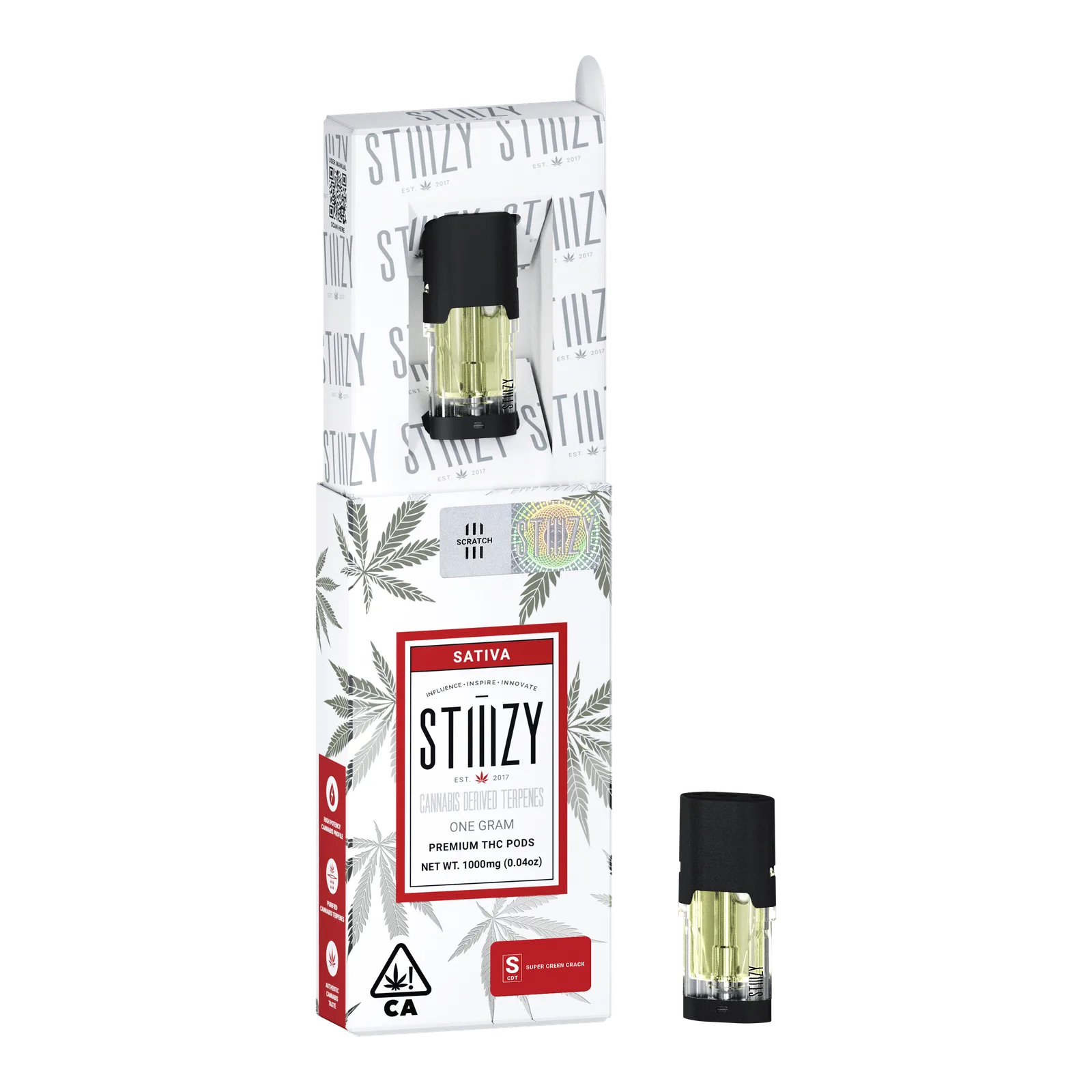 Vape Cartridge - SUPER GREEN CRACK 1G CDT Pod - STIIIZY