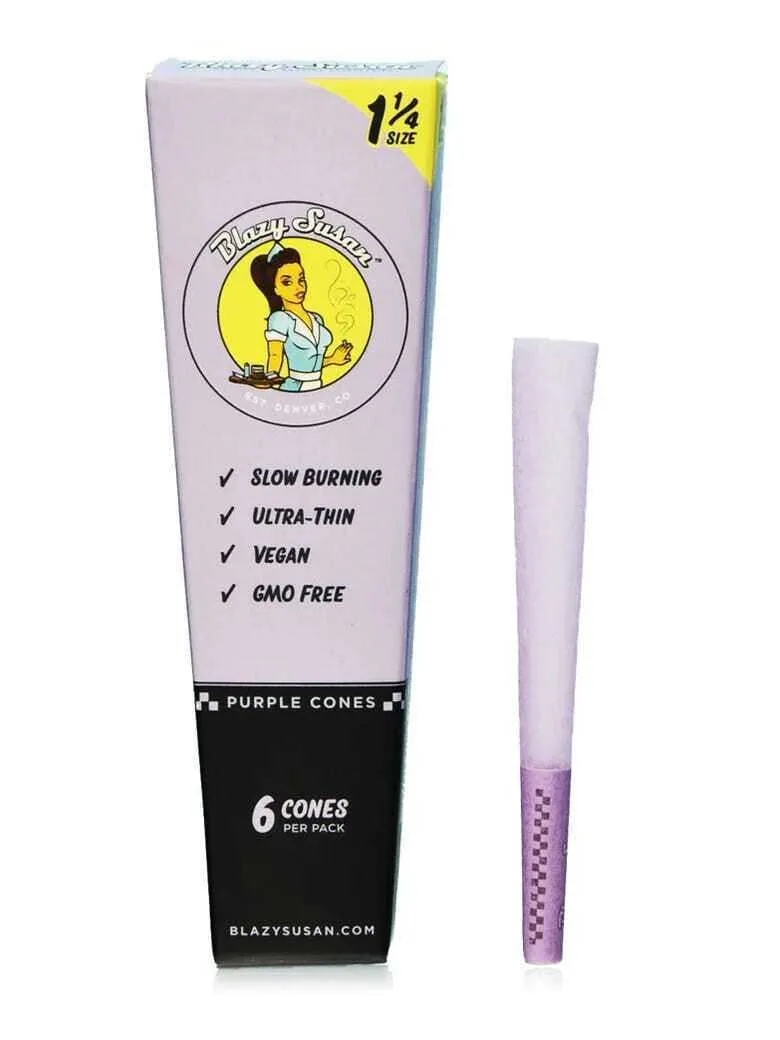 BLAZY SUSAN - BLAZY SUSAN SHORTYS PURPLE PAPER CONES - BLAZY SUSAN SHORTYS PURPLE PAPER CONES