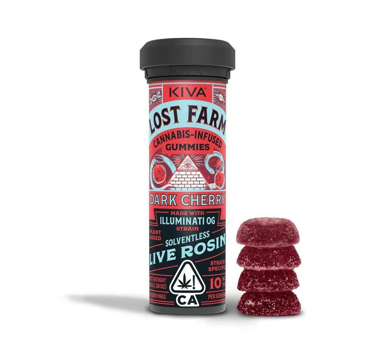 Lost Farm 100mg 10pk Illuminati OG x Dark Cherry Live Rosin Gummies - 1 item