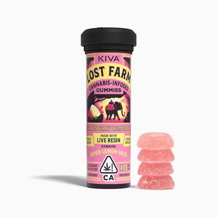 Lost Farm - Strawberry Lemonade x Super Lemon Haze - 100mg Live Resin Gummies - 10pk