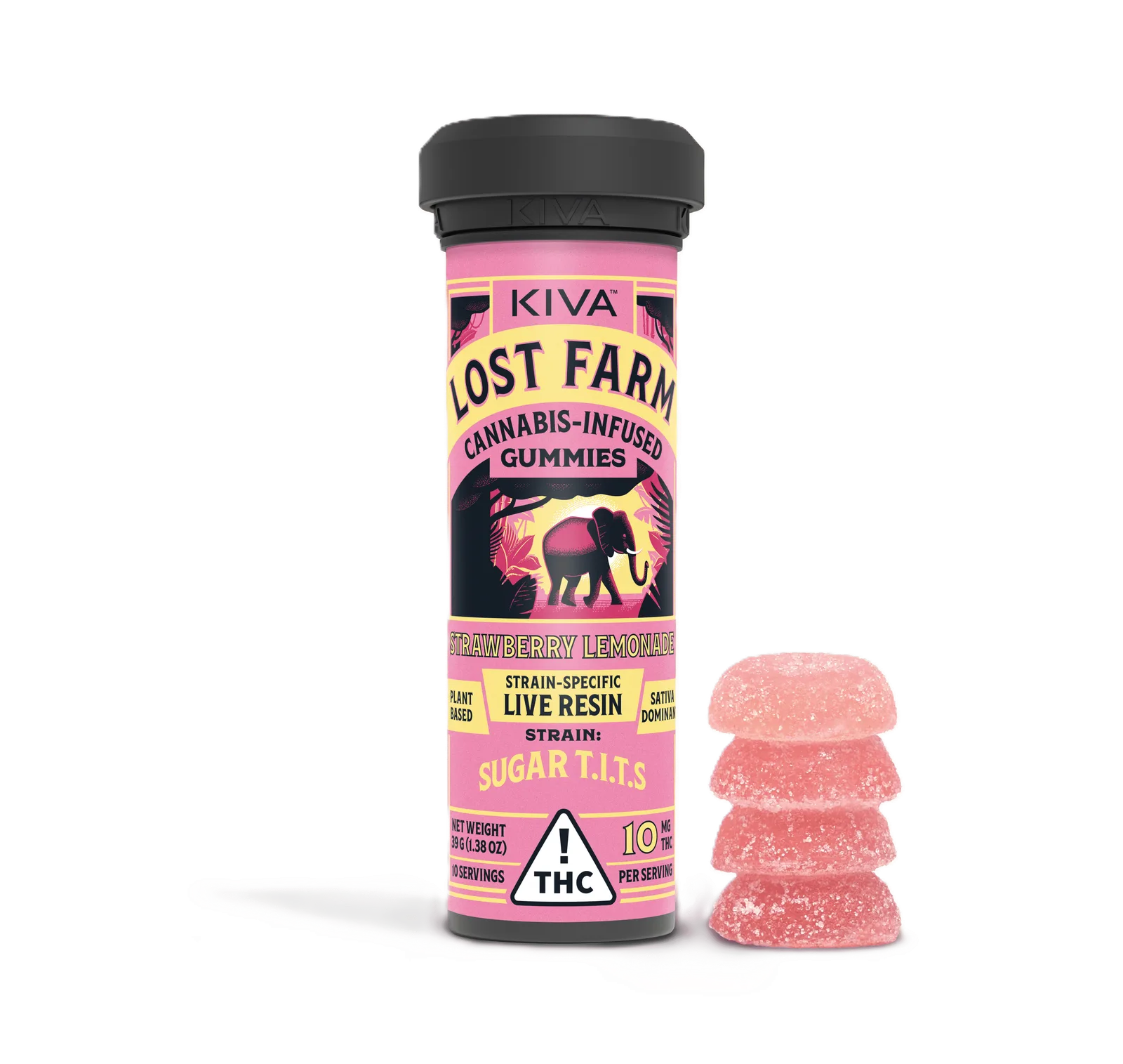 Kiva Lost Farm Resin Gummy Strawberry Lemonade 100mg 10pk