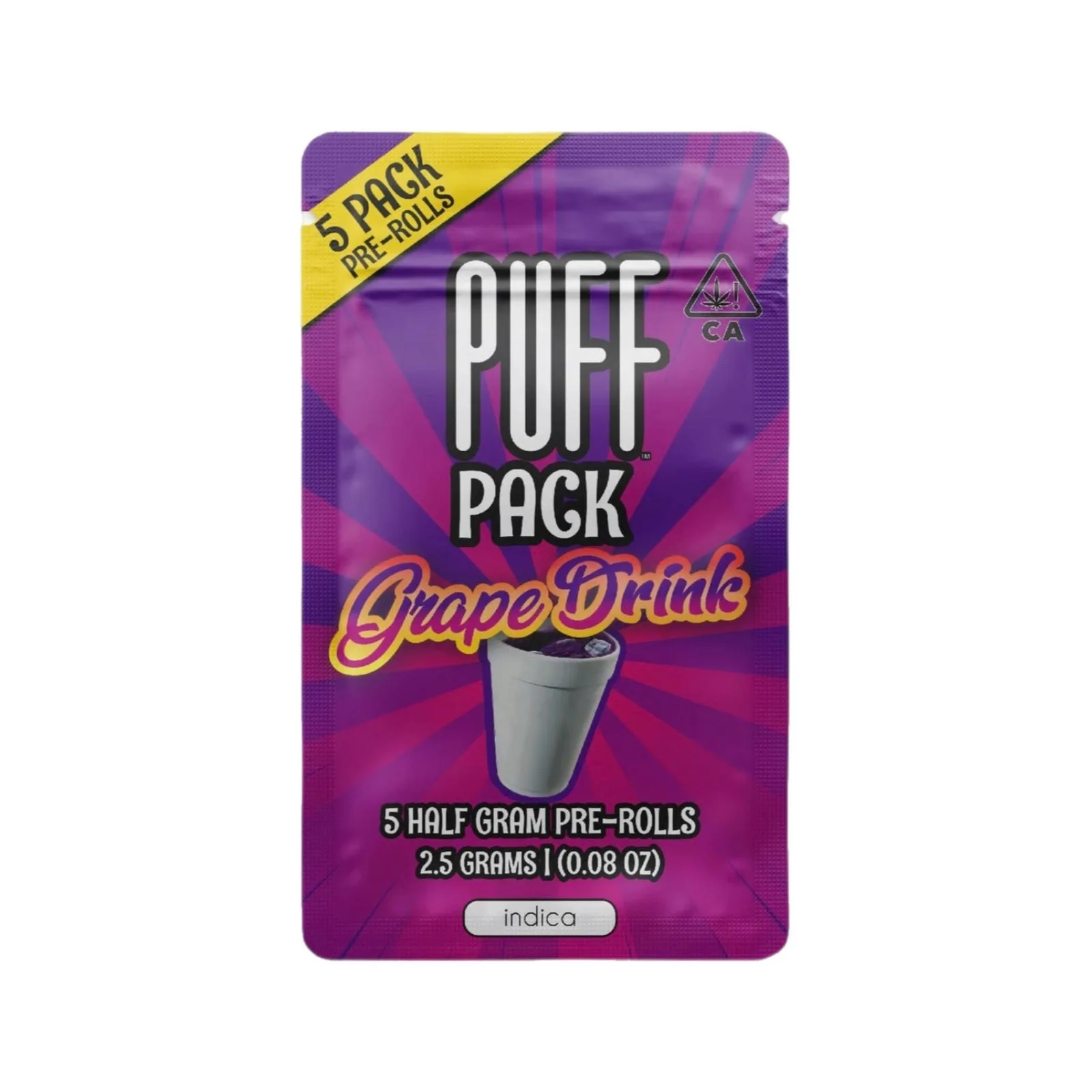 PUFF - GRAPE DRINK - PRE-ROLLS - 2.5G - 5PK - INDICA