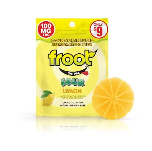 Froot | Sour Gummy | Lemon | 1 pack | 100mg | S