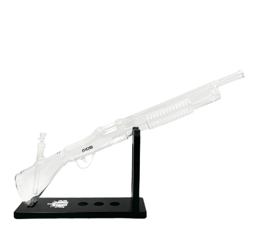Clear Glass Shotgun Bong w/ Stand