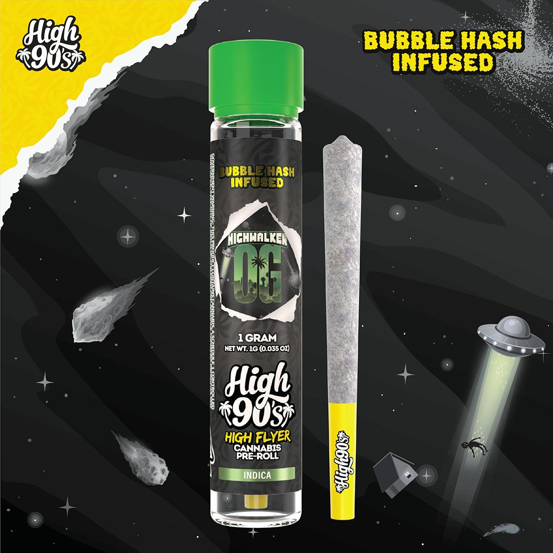 High 90s : Highwalker OG 1g High Flyer Bubble Hash Infused Pre-Roll