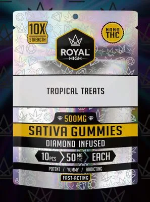 Tropical Treats Diamond Infused Gummies 500mg THC | Royal Highness