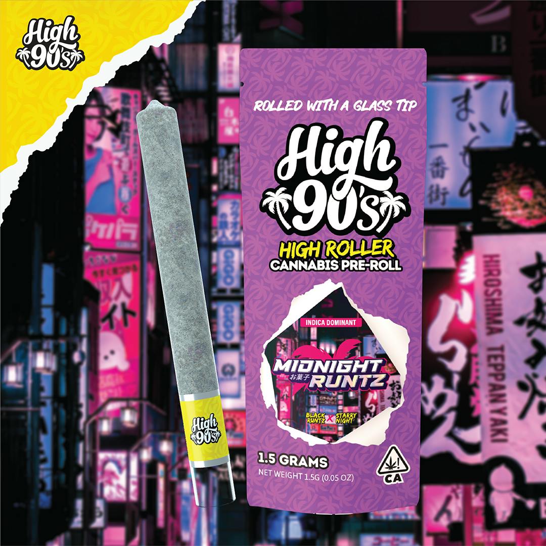 High 90s : Midnight Runtz 1.5g High Roller Pre-Roll