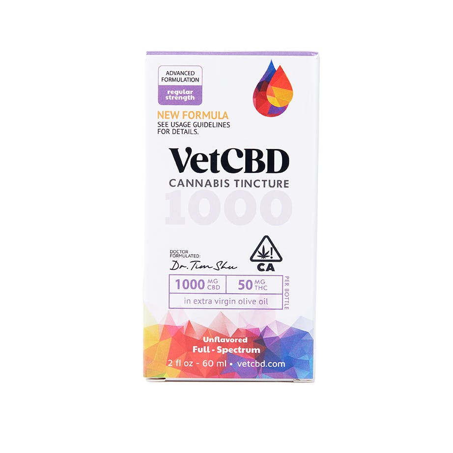 VET CBD | REGULAR STRENGTH TINCTURE CBD | 1000MG/THC 50MG | 2OZ
