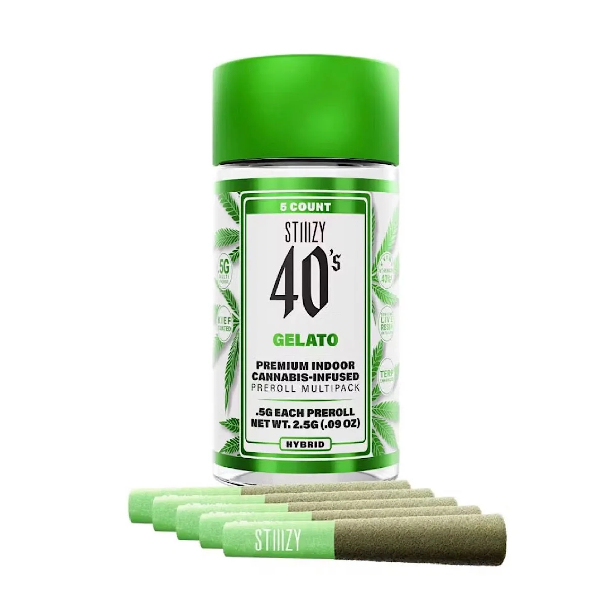 STIIIZY - GELATO - .5G 40's Infused Preroll 5 Pack