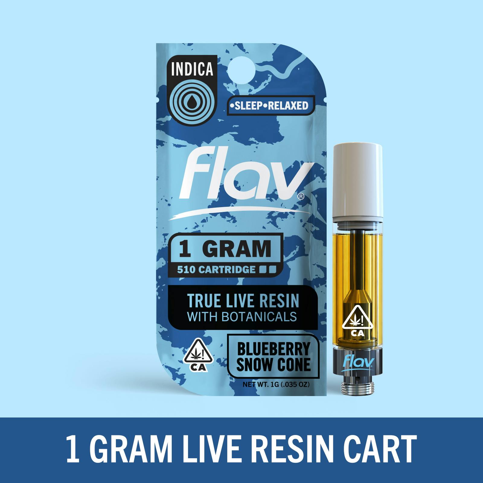 Flav - Blueberry Snow Cone (Indica) Live Resin Cartridge