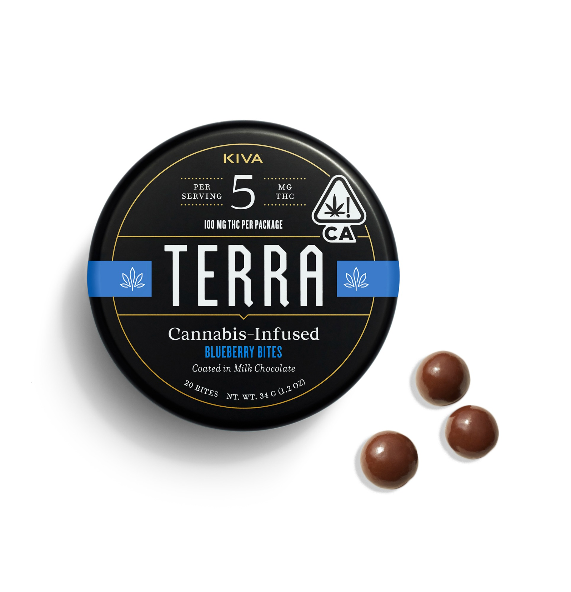 Kiva - Terra Milk Chocolate Blueberries (20pk) - 100mg