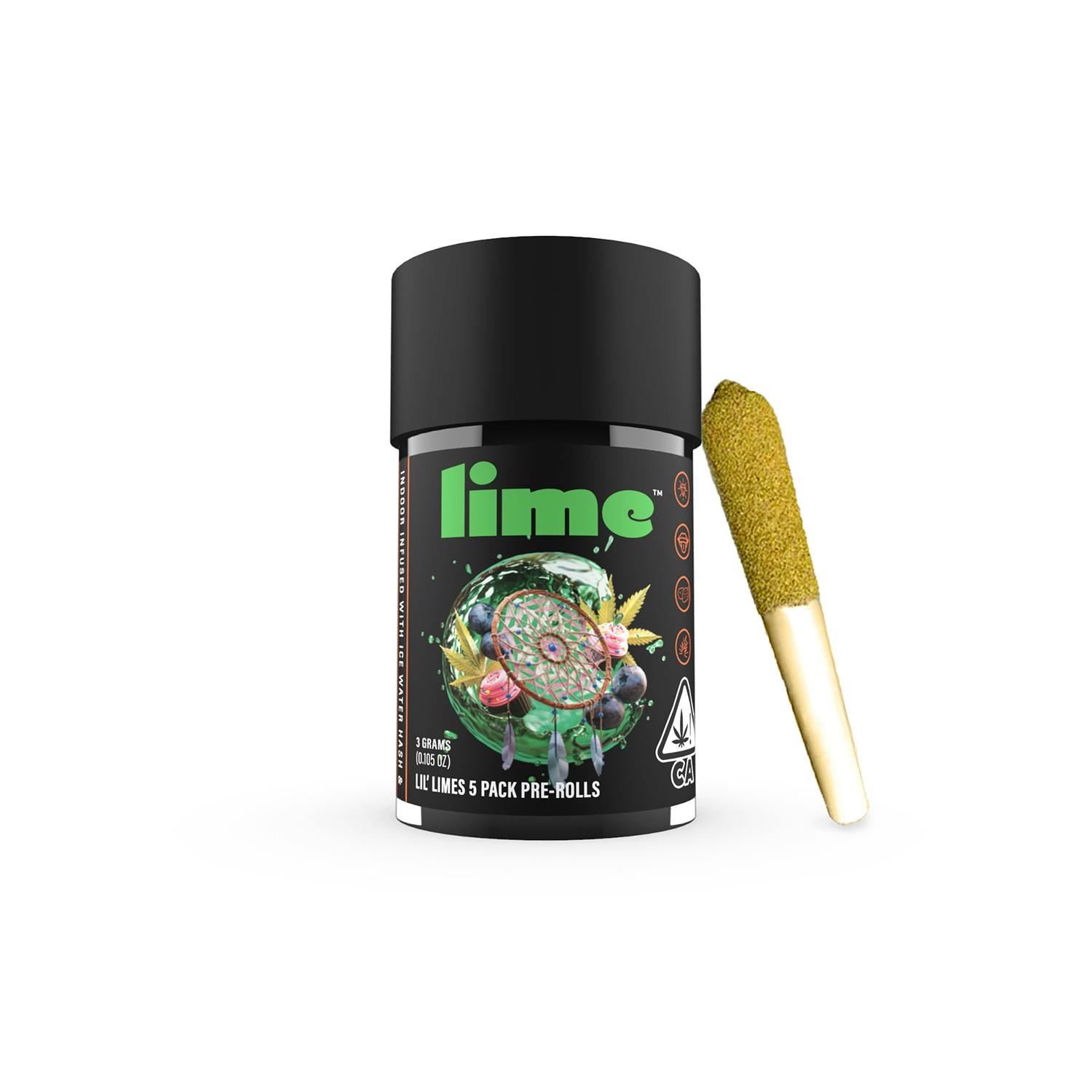 Live Resin & Hash Infused Lil' Limes (.6g x 5 Mini Pre Rolls) | Blue Dream