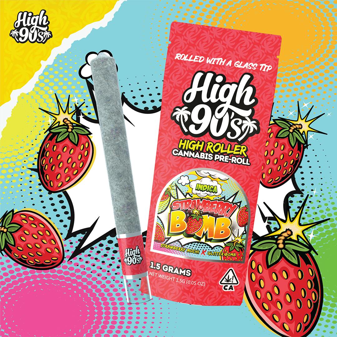 High 90s : Strawberry Bomb 1.5g High Roller Pre-Roll