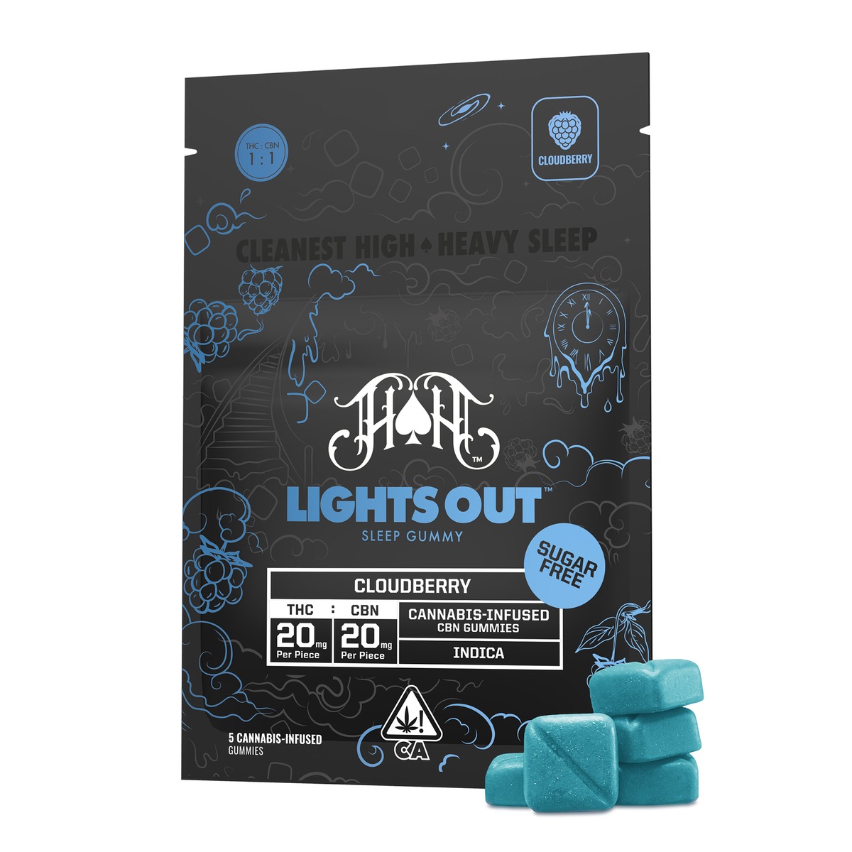 Heavy Hitters Cloudberry CBN 1:1 Sugar Free Gummies