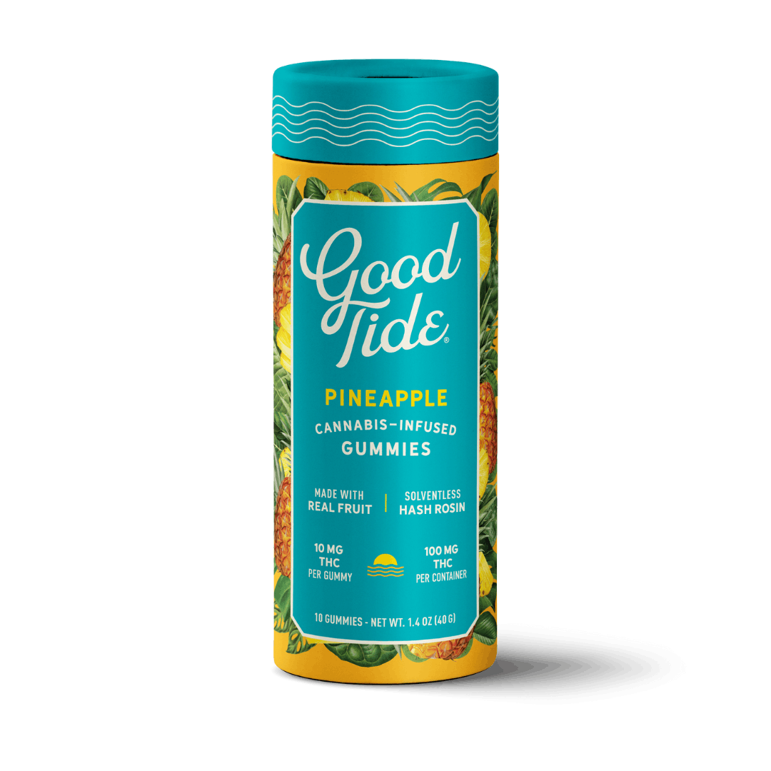 Good Tide Gummies Hash Rosin Pineapple 100mg 10pk