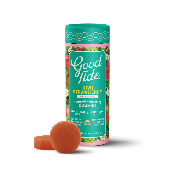 Good Tide Kiwi Strawberry Gummies 1:1:1 (THC:CBD:CBG) 100mg