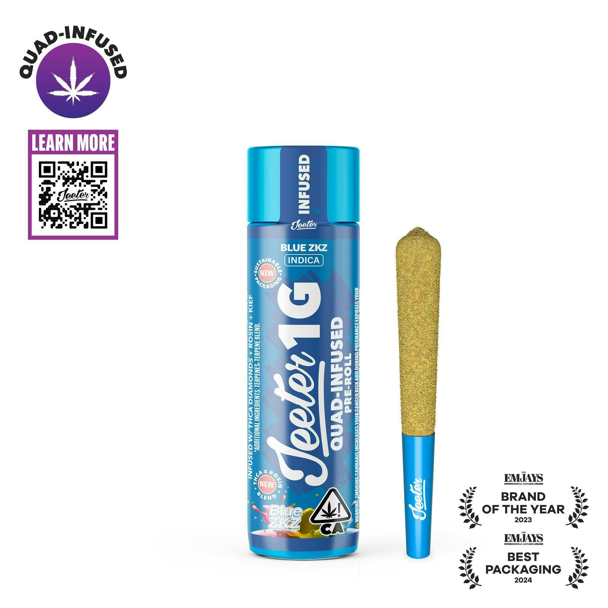 Jeeter | Blue ZKZ | Quad-Infused Joint | 1g