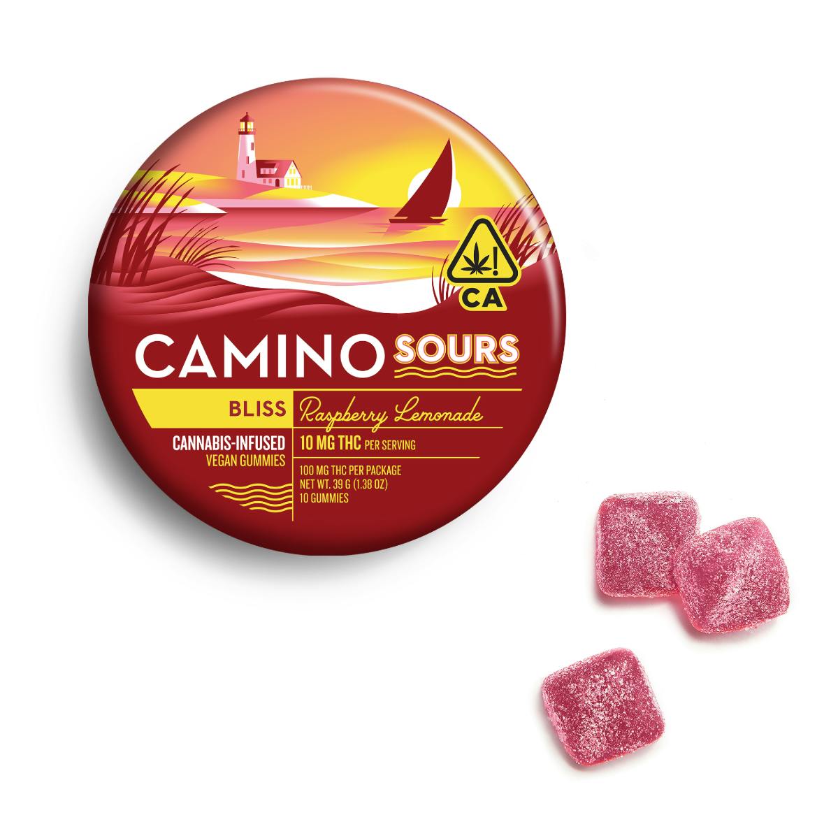 Camino | Raspberry Lemonade Sours | 100mg | 10ct | 10mg/ea