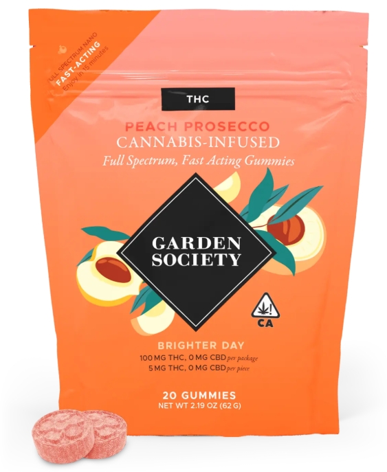 Garden Society Gummy Peach Prosecco 100mg 20pk