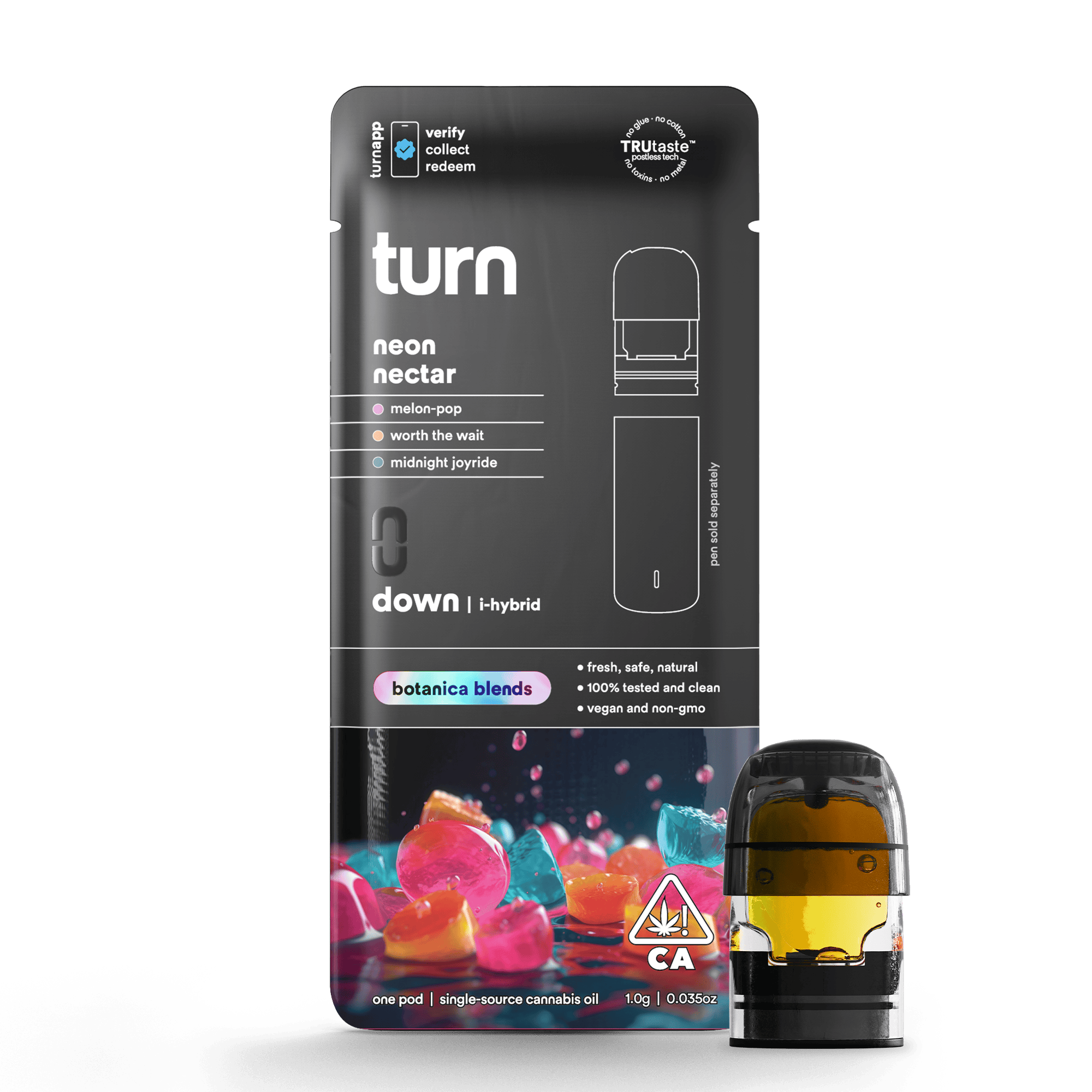 1.0g pod | neon nectar | botanica blends | down |
