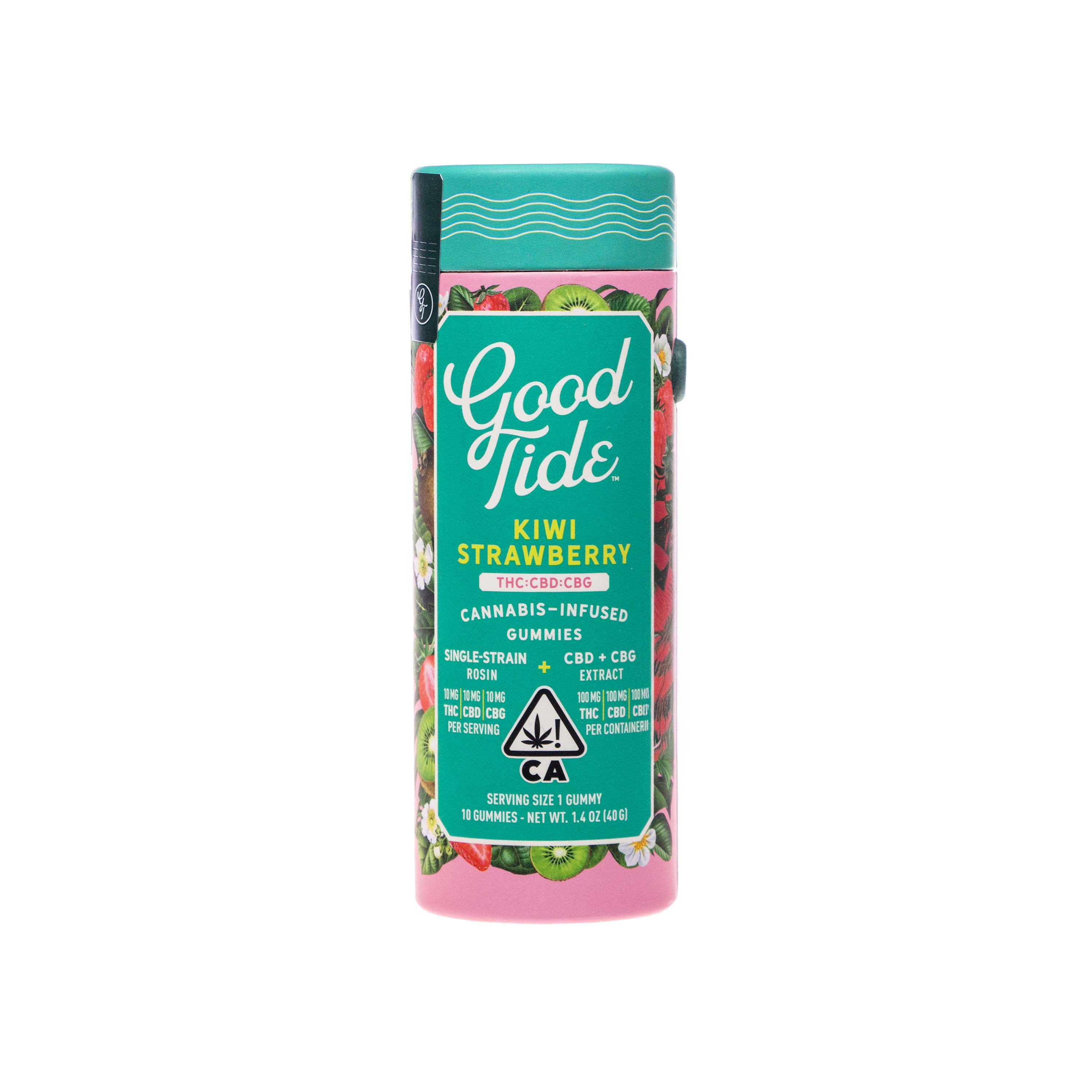 Good Tide | Kiwi Strawberry Hash Rosin Gummies (1:1:1 THC:CBG:CBD - 300mg Total)