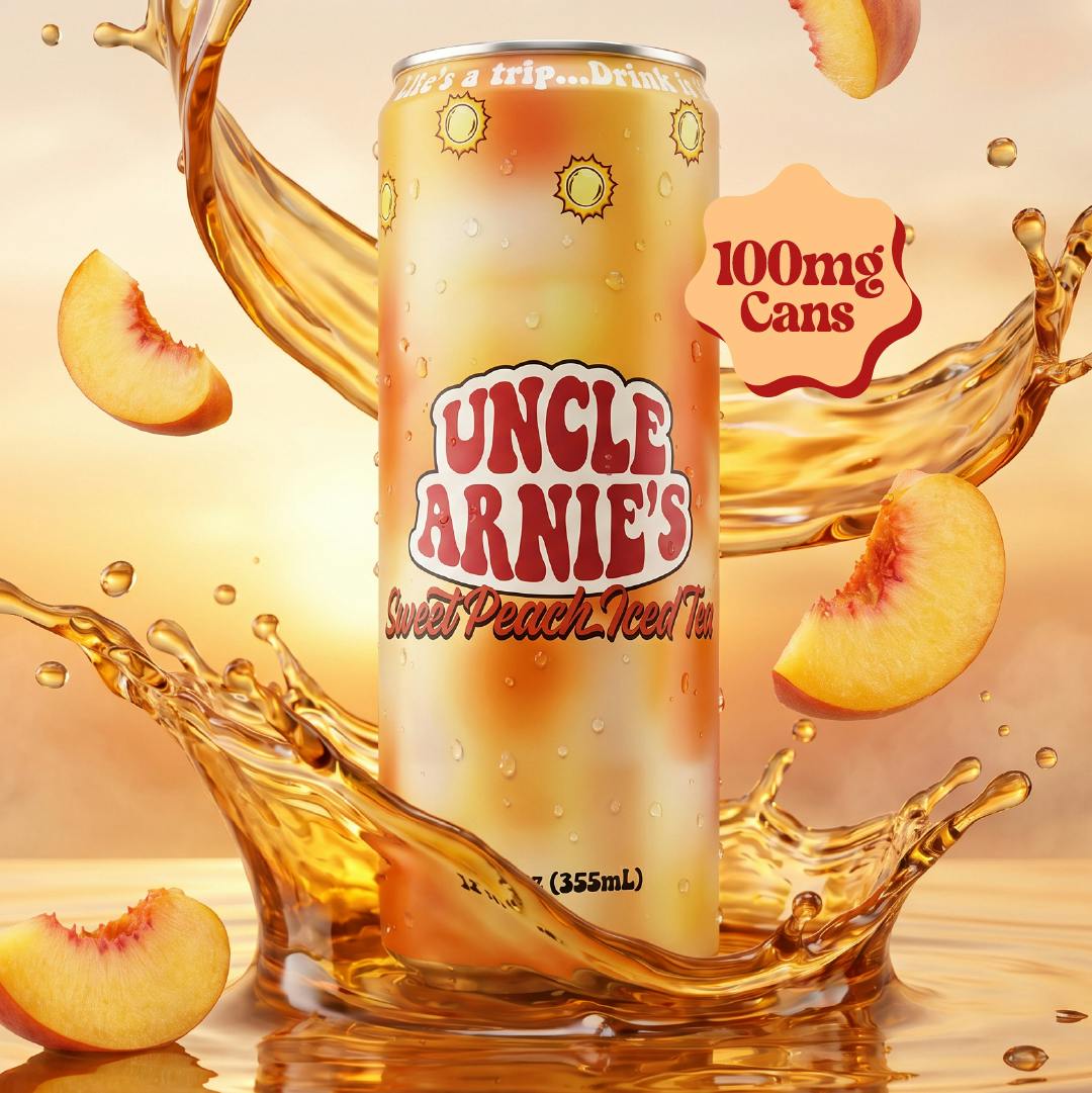 Uncle Arnie's | Sweet Peach Iced Tea | Non-Carbonated | 100mg | 12oz