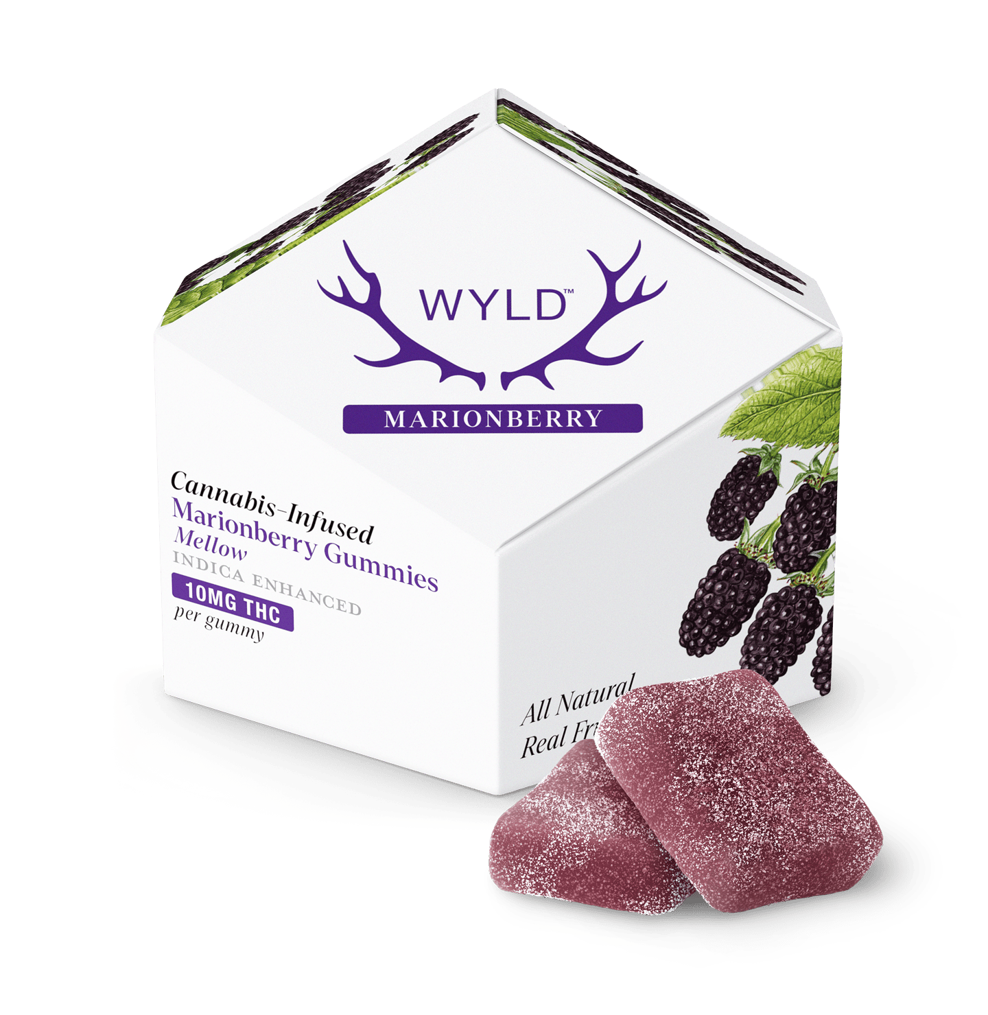 WYLD | Marionberry Indica Enhanced Gummies | 100mg | 10ct | 10mg/ea