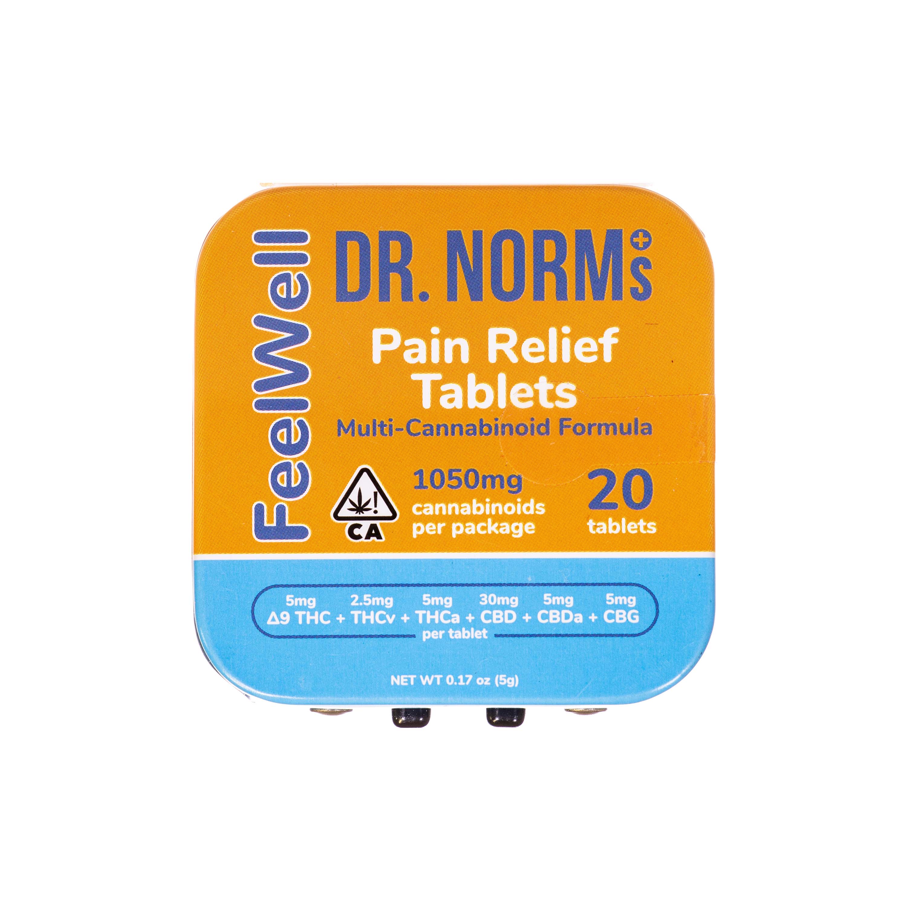 Dr. Norms | FeelWell Pain Relief Tablets (THC:THCv:THCa:CBD:CBDa:CBG - 1050mg Total)