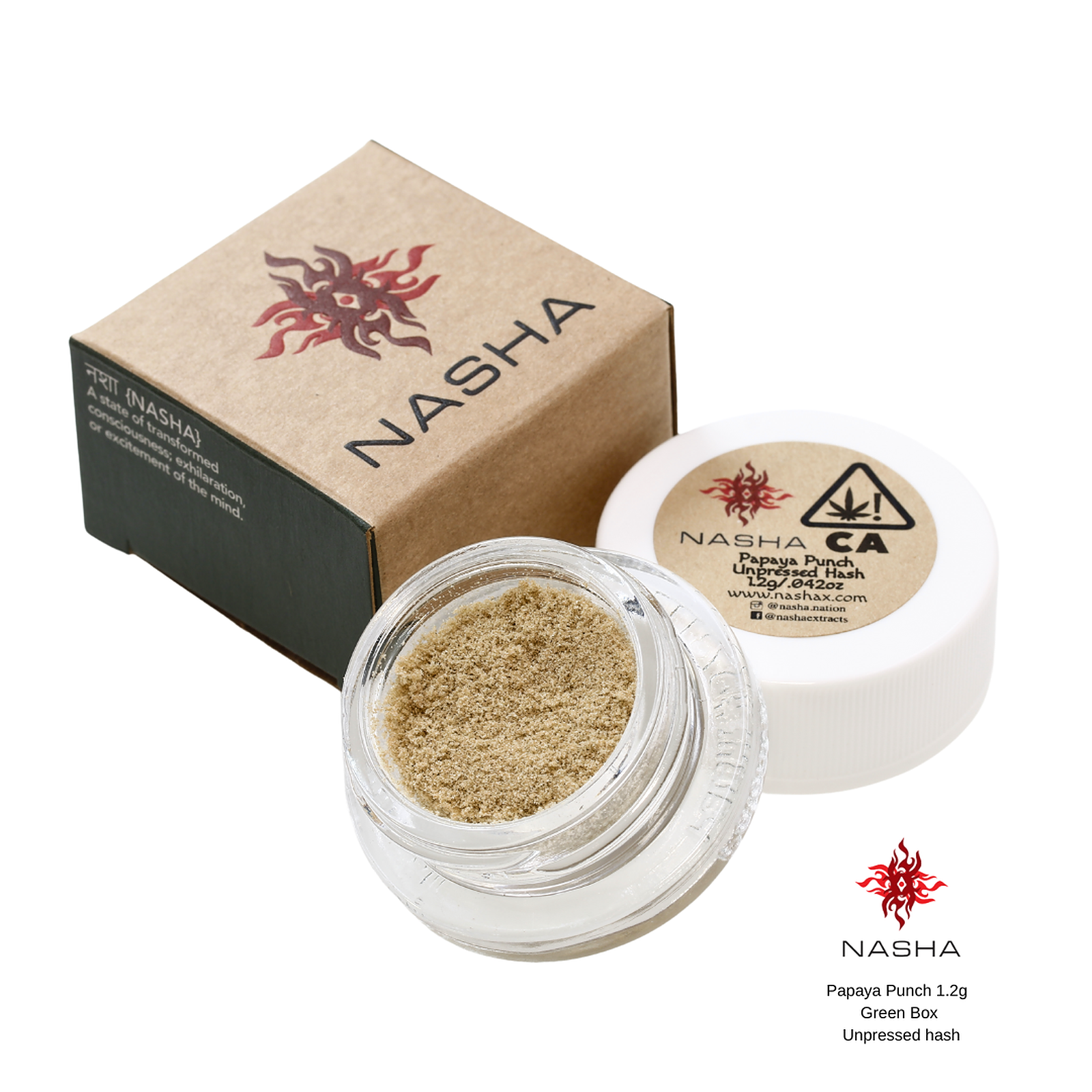 Nasha | Green Unpressed Hash 1.2g | Papaya Punch
