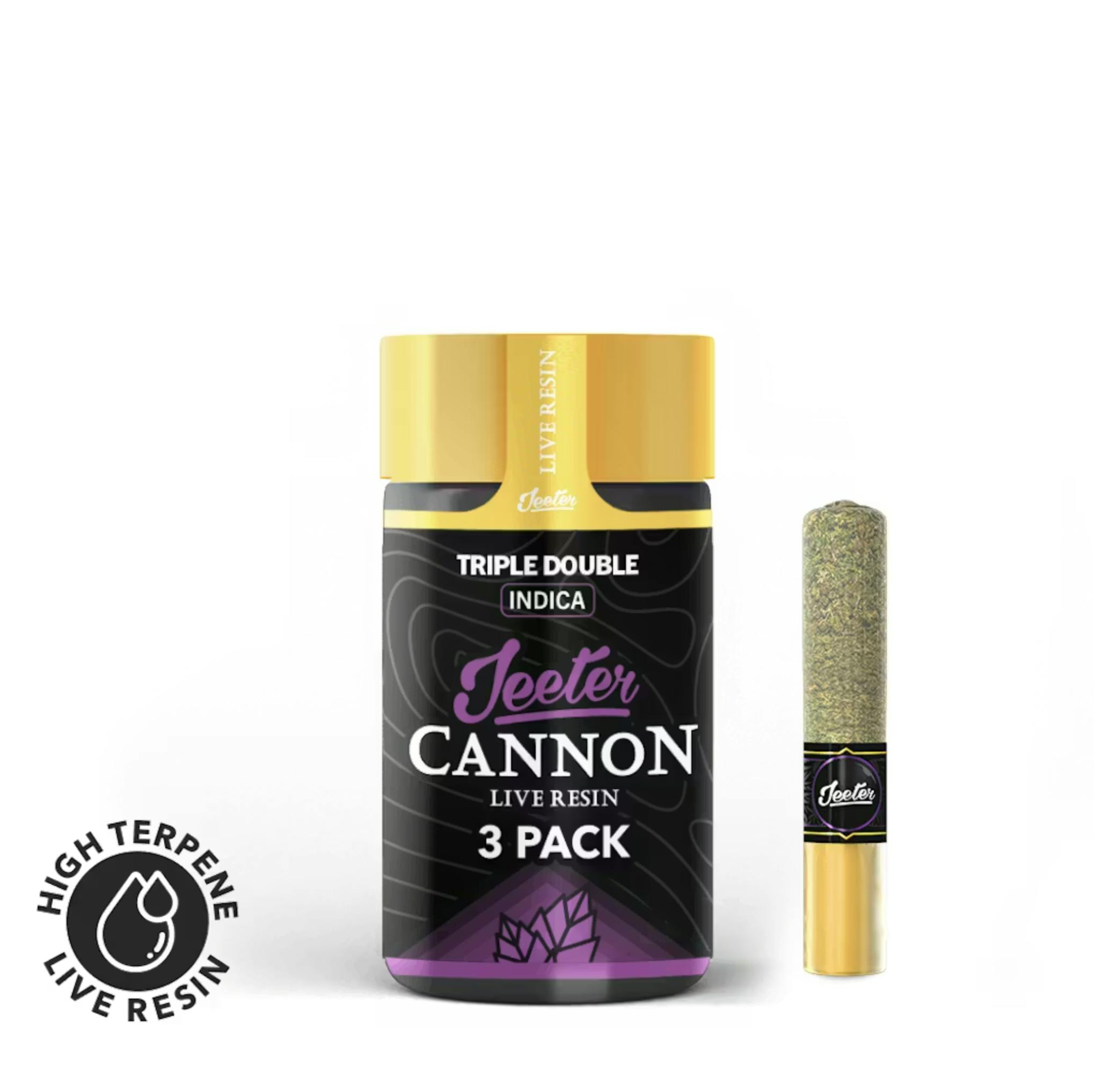 Jeeter | Cannon | Alien og | Live Resin Infused Prerolls | Indica | 1.5g | 3pk