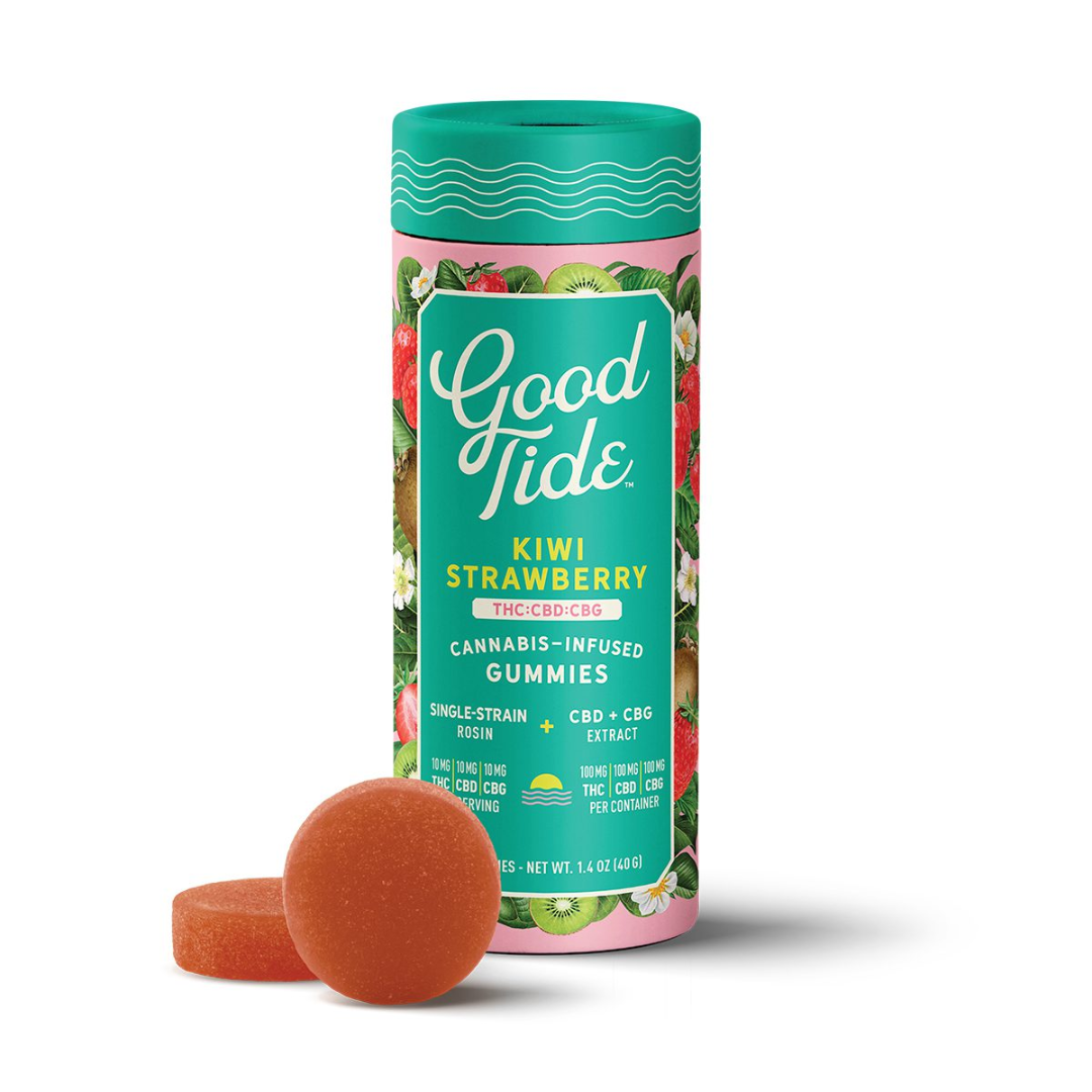 Good Tide - Kiwi Strawberry (1:1:1 THC:CBD:CBG) Gummies Edible 100mg
