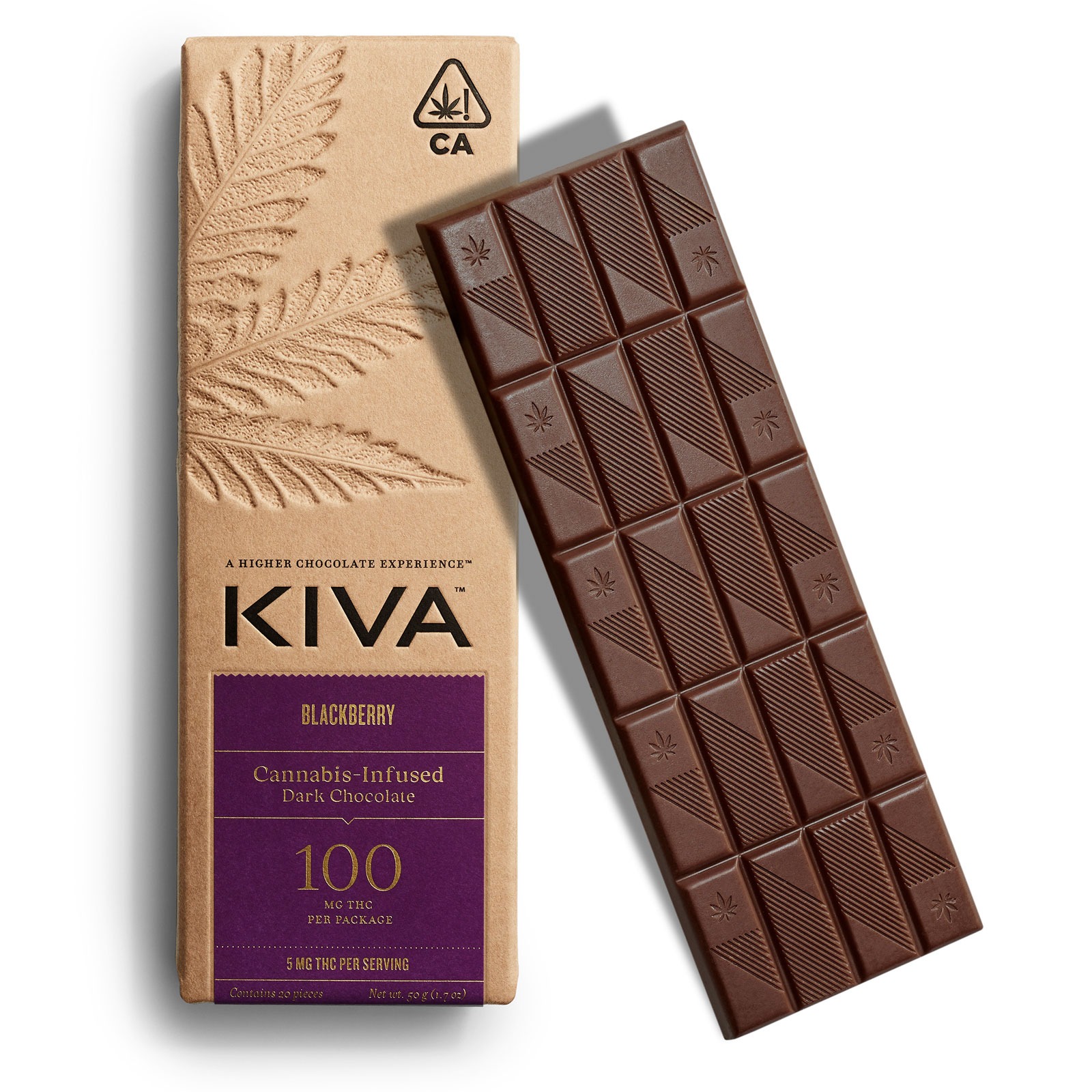 Dark Chocolate Blackberry Bar 100mg
